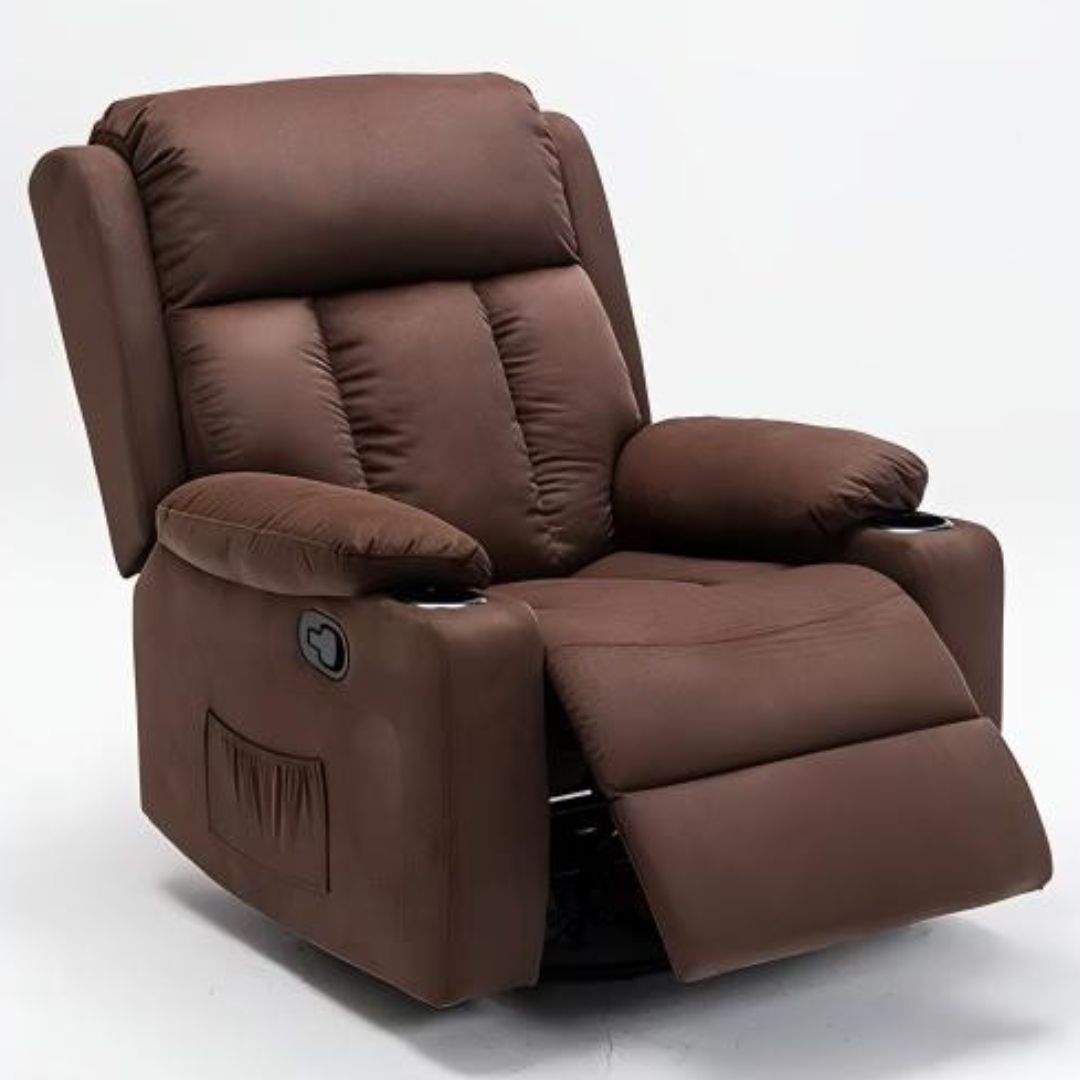 TEXAS T100 SINGLE FABRIC MANAUL RECLINER (BROWN FABRIC)