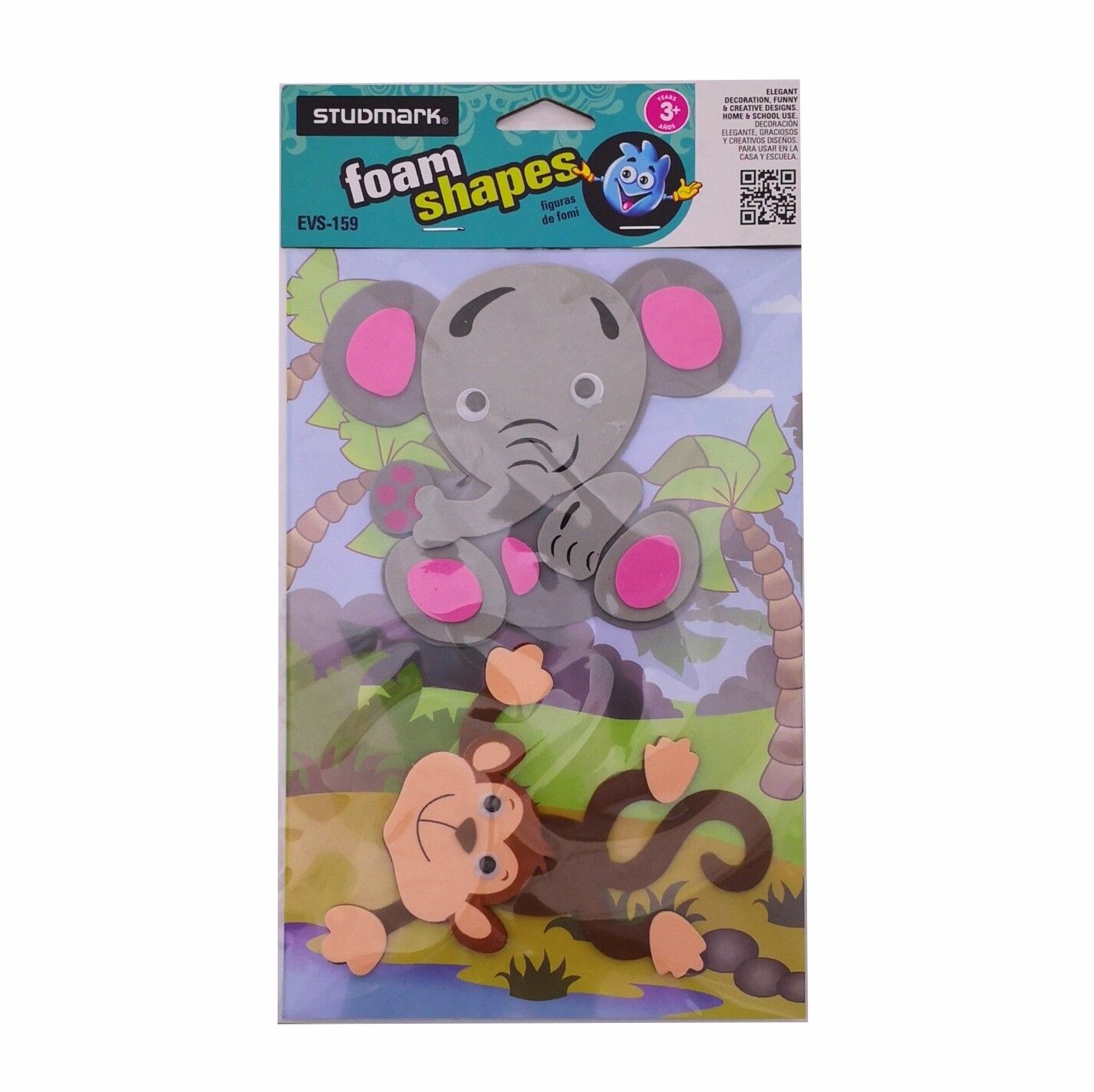 ST-EVS-159 FOAM SHAPES-ELEPHANT &amp; MONKEY