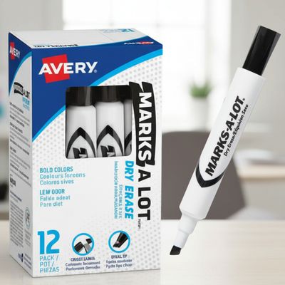 AVE-24408 AVERY MARKS ALOT DRY ERASE MARKER (BLACK)