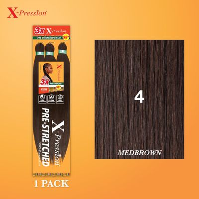 #4 SB 3X X-PRESSION PRE-STRETCHED 58" HAIR