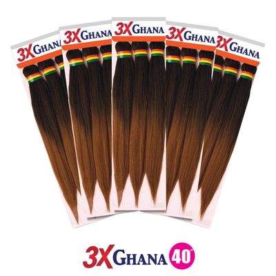 #T1B30 REALISTIC  3X GHANA X-PRESSION 40" HAIR