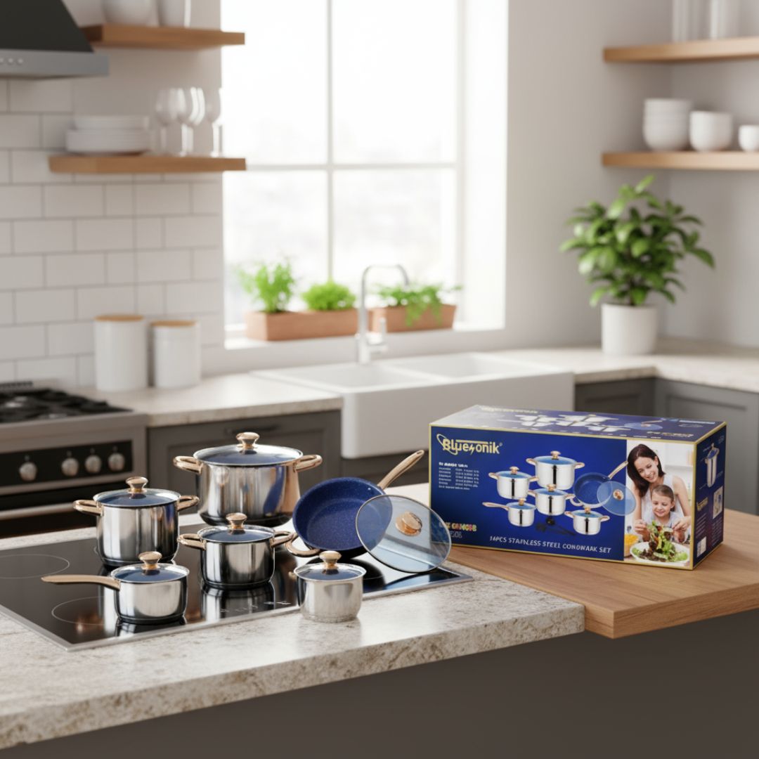 BSK8014SSC BLUESONIC 14 STAINLESS STEEL COOKWARE SET