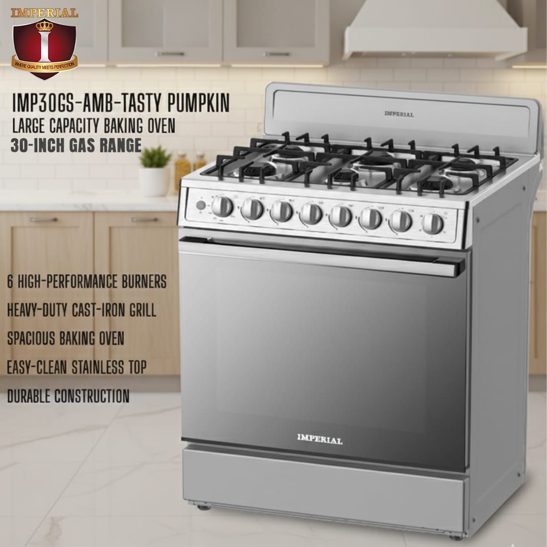 IMP30GS-AMB-TASTY PUMPKIN  IMPERIAL TASTY PUMPKIN STOVE -- 6 BUR 30"" -- LUXUARY