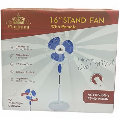 FS 40-A003 PLATINUM 16" STANDING FAN WITH REMOTE