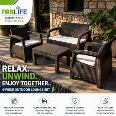 RATTAN OUTDOOR PATIO SET 4+1 (PM04)