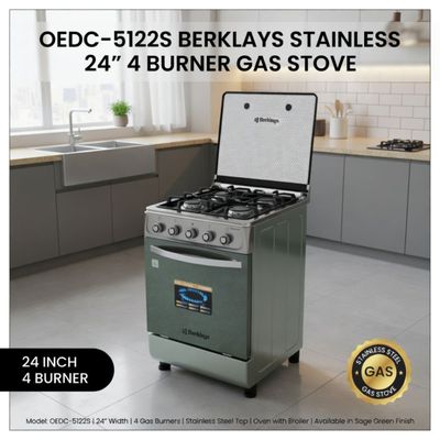 OEDC-5122S BERKLAYS STAINLESS  24" 4 BURNER GAS STOVE