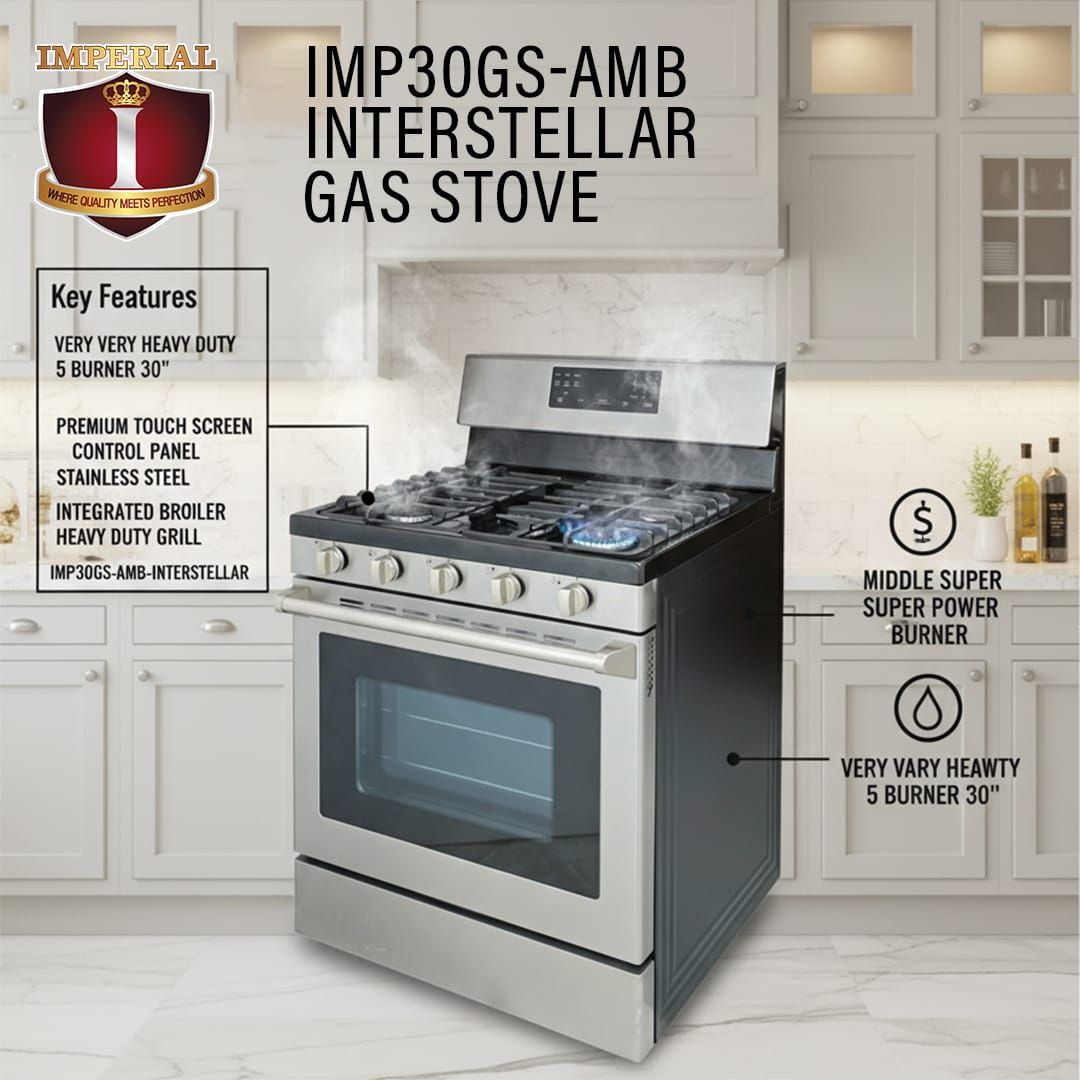 IMP30GS-AMB-INTERSTELLAR IMPERIAL INTERSTELLAR STOVE -- 5 BUR 30"" -- MAYTAG