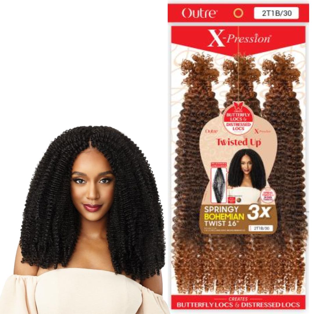 OUTRE TWISTED UP SPRINGY BOHEMIAN TWIST 16" HAIR #2T1B/30