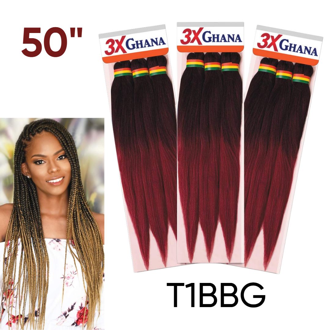 #T1BBG REALISTIC 3X GHANA X-PRESSION PRE-STRETCHED 50"