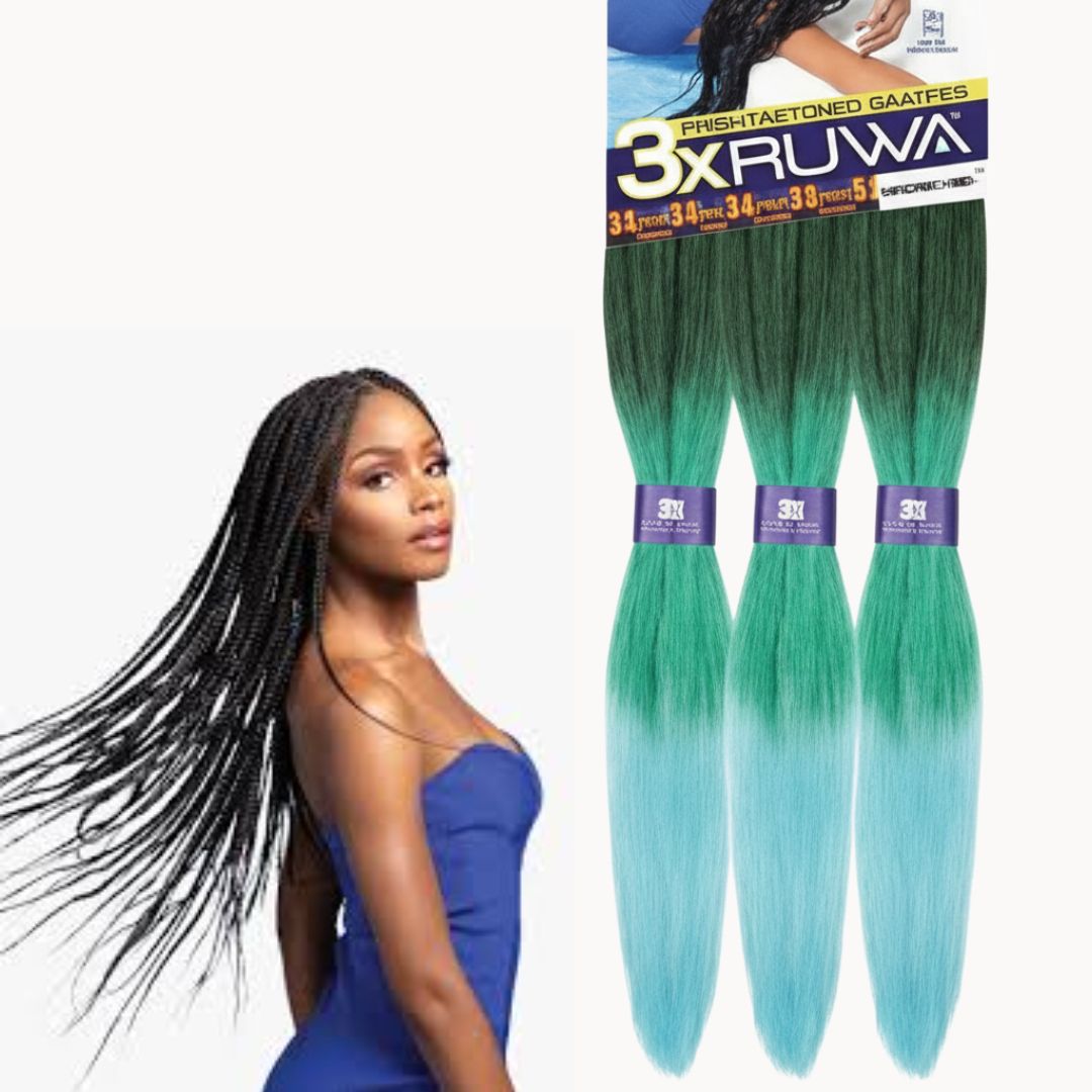 SEN-3X RUWA PRE-STRETCHED BRAID 24" HAIR #SM1BMINT/LMINT