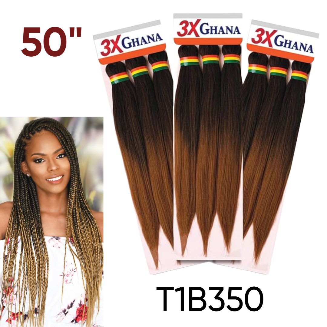 #T1B350 REALISTIC 3X GHANA X-PRESSION PRE-STRETCHED 50"