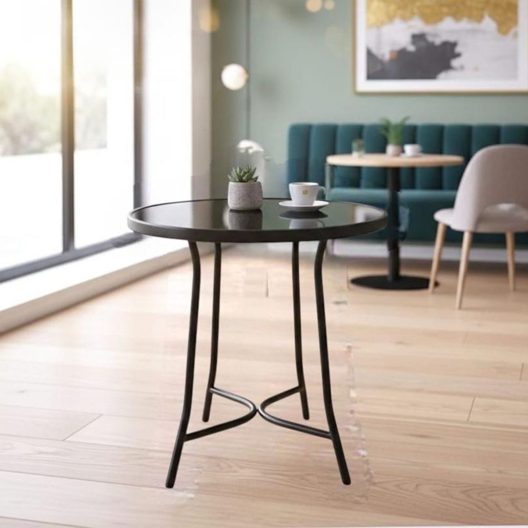 JB-43-37 ROUND FOLD GLASS TABLE