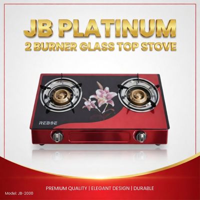 JB PLATINUM 2 BURNER GLASS TOP  STOVE