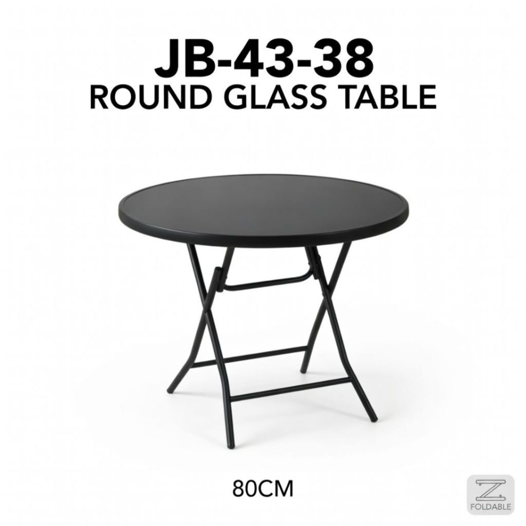 JB-43-38 ROUND GLASS TABLE 80CM