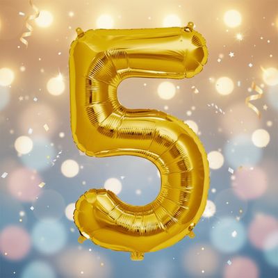 1213-130-5 GOLD FOIL BALLOON #5