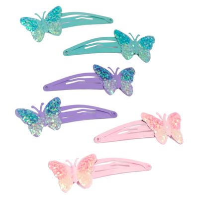 DF252026 KIDS GLITTER BUTTERFLY SNAP CLIP 10PK