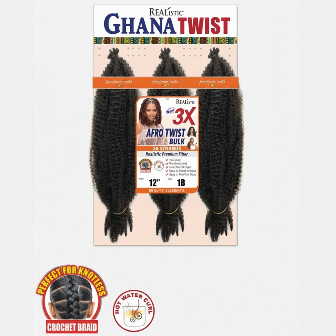 GHANA TWIST AFRO TWIST  BULK 12" #1B