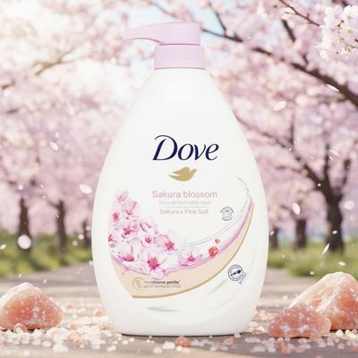 DOVE SAKURA BLOSSOM BODY WASH SAKURA &amp; PINK SALT 1000ML/34OZ