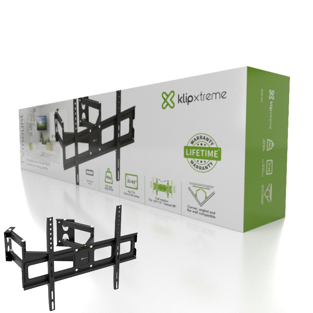 Klip Xtreme KPM-935 - Bracket - for flat panel - heavy gauge steel - black - screen size: 32"-65" - wall-mountable