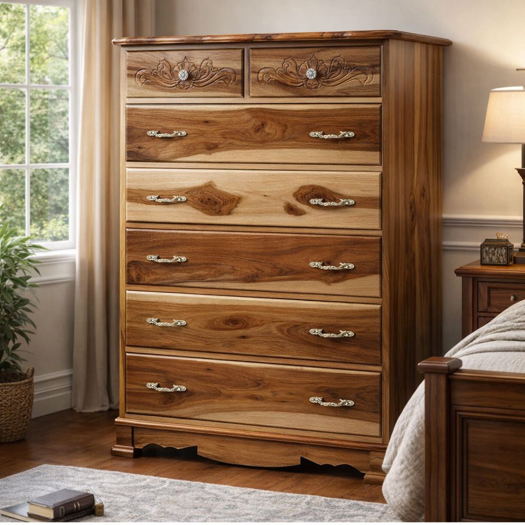 7 DRAW CHESTER OF DRAWERS (SPANISH ELM)