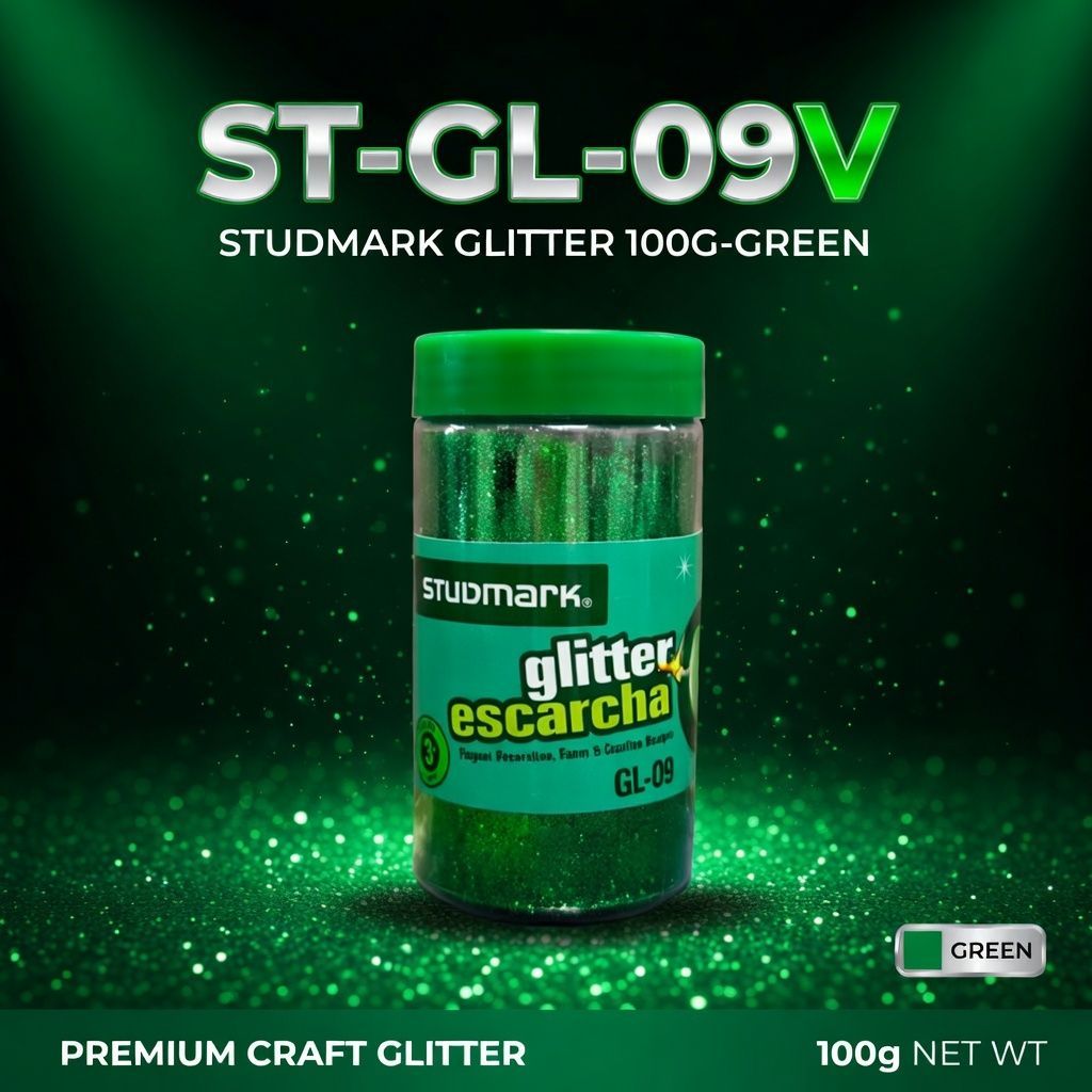 ST-GL-09D STUDMARK GLITTER 100G-GREEN