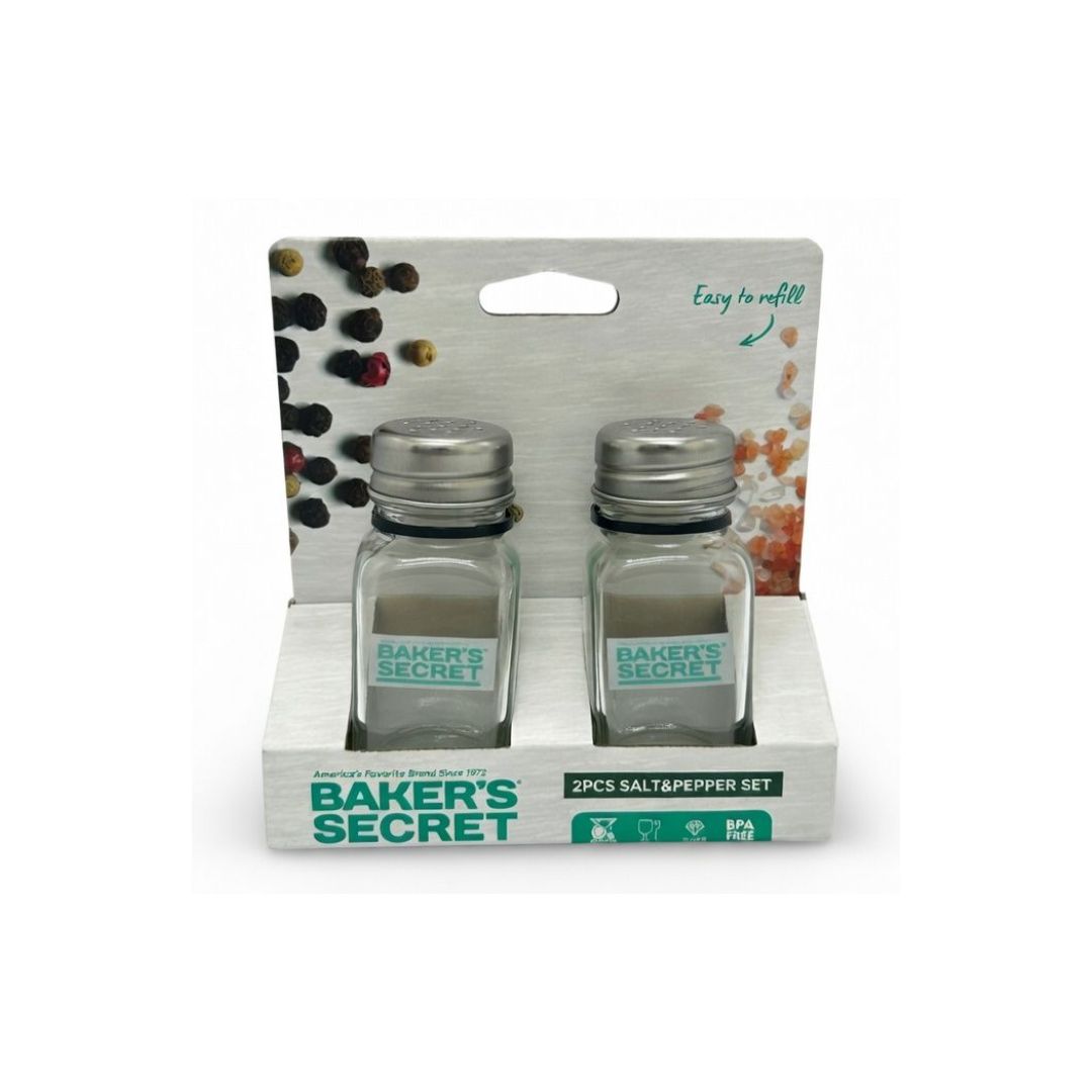 BS40149 BAKERS SECRET 2PCS SALT &amp; PEPPER SHAKER
