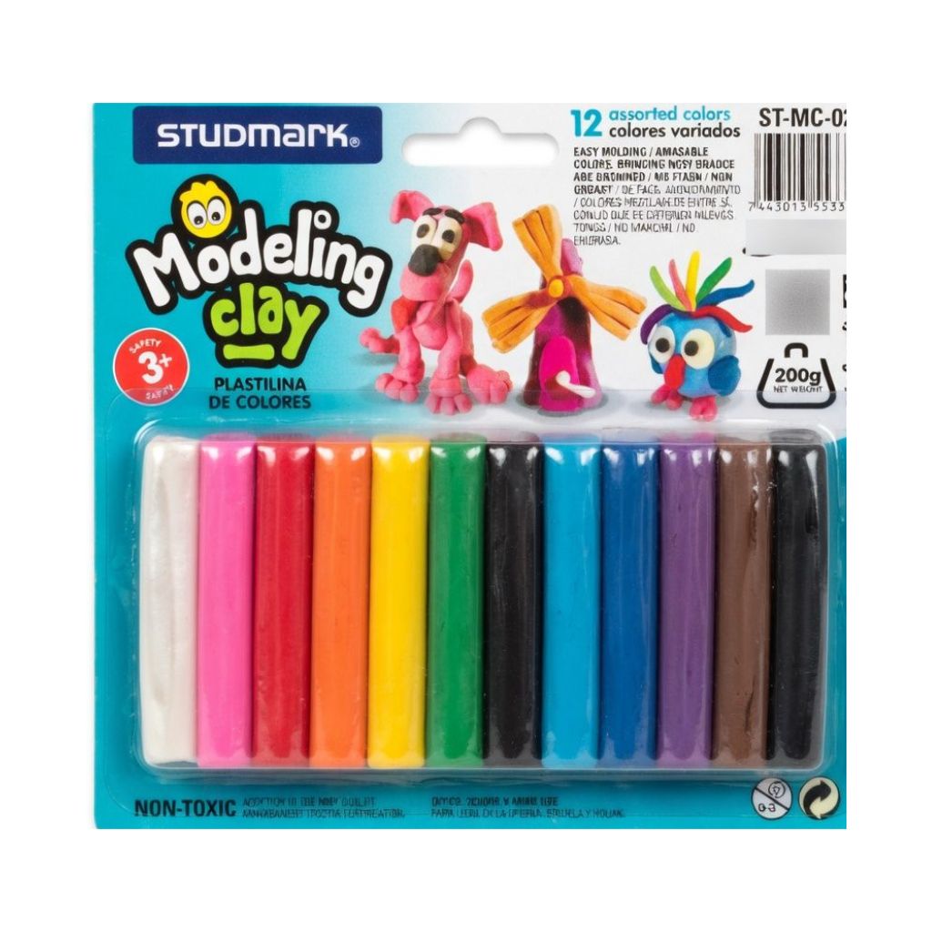 ST-MC-020 MODELING CLAY 12 ASSORTED COLORS