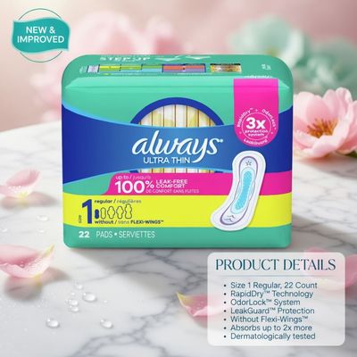 ALWAYS ULTRA THIN WTH WINGS PADS 22 PCS