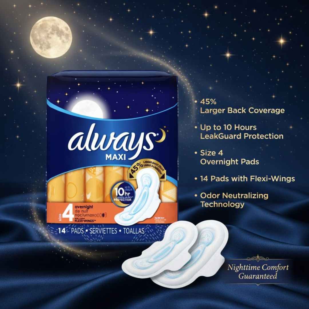 ALWAYS MAXI OVERNIGHT PADS 16PCS