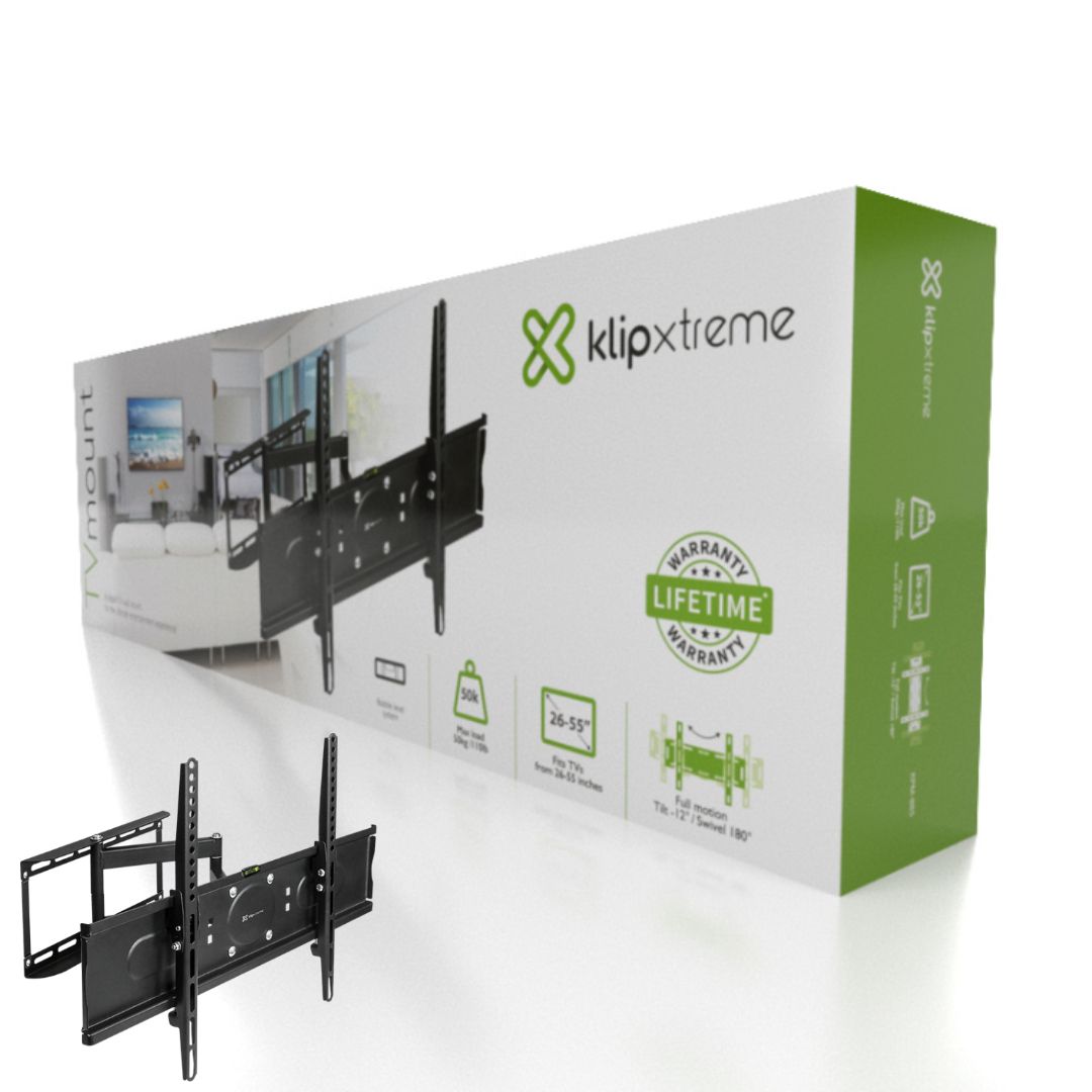 Klip Xtreme KPM-885 - Mounting kit (screen size: 26"-55" interface plate, interface bracket, dual articulating arm)