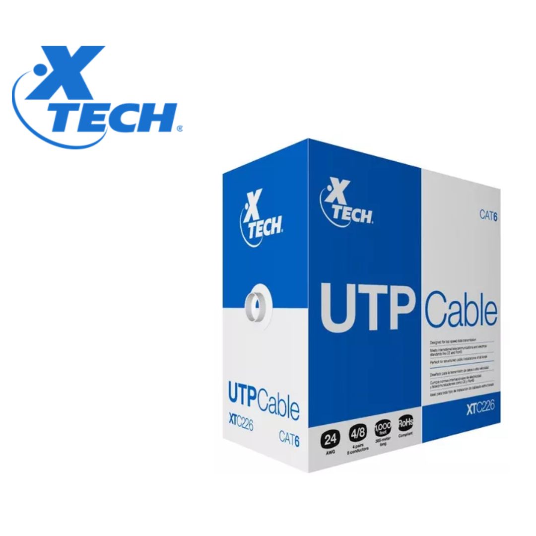Xtech - Network cable - Unshielded twisted pair (UTP) - 305 m - Gray - CAT6 24 AWG XTC-226