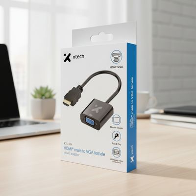 Xtech - Video adapter - 19 pin HDMI Type A - VGA - Black - XTC-384+
