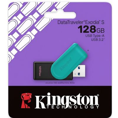 DTXS/128GB Kingston - USB flash drive - USB 3.2 Gen 1 - Exodia S BlackTurquoise