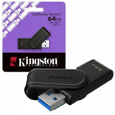 DTXS/64GB Kingston - USB flash drive - USB 3.2 Gen 1 - DataTraveler Exodia S Black