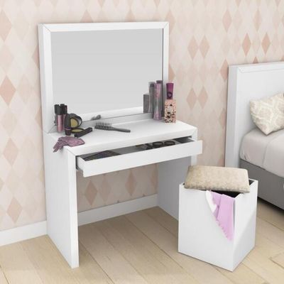 PE-2000-0001 DRESSING TABLE W/DRAWERS AND MIRROR (WHITE}