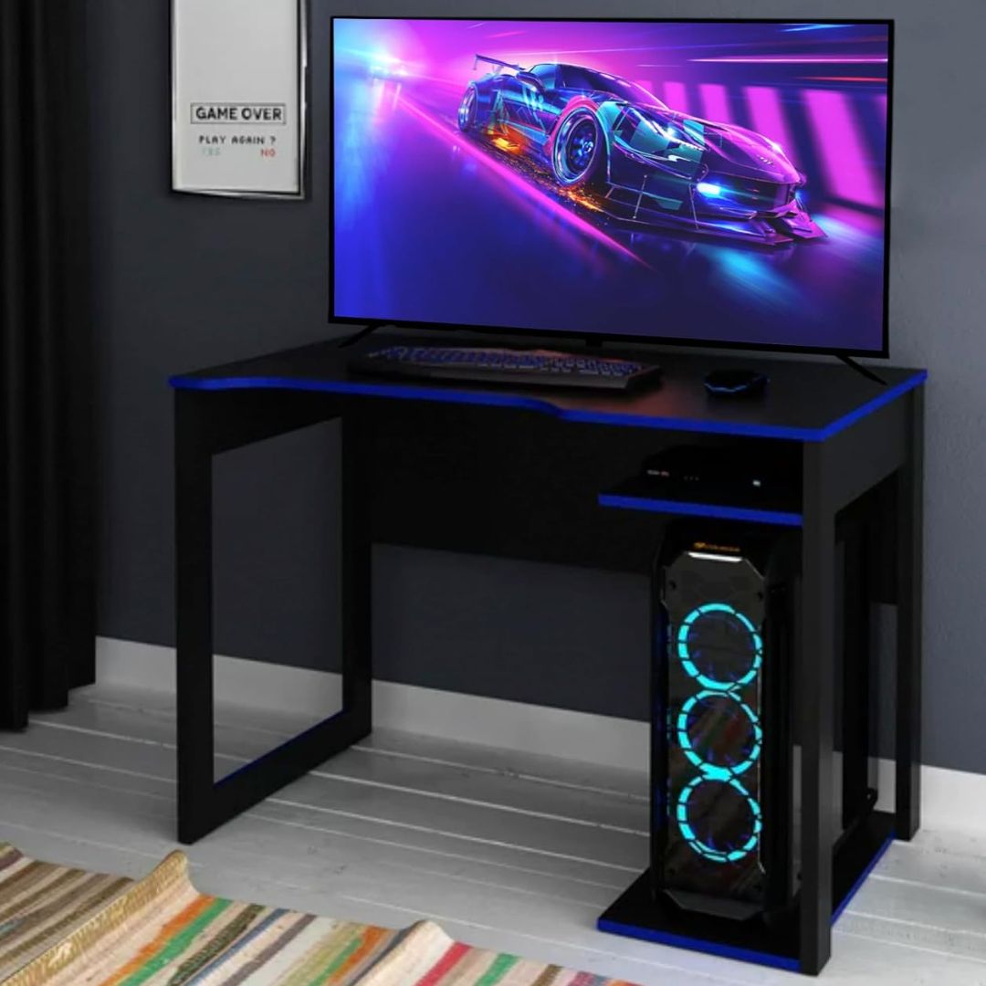 ME-4161-0001 GAMER DESK BLACK/BLUE