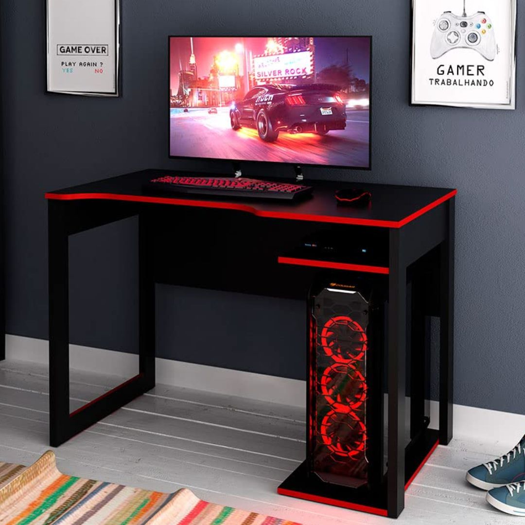 ME-4161-0001 GAMER DESK BLACK/RED