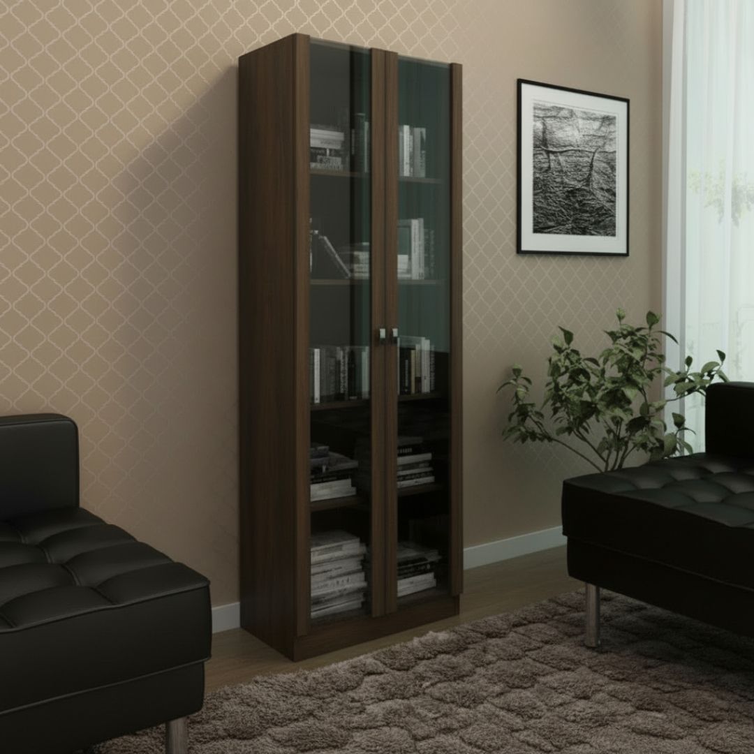 ME-4115-0007 OFFICE CABINET W/2 GLASS DOORS RISTIC