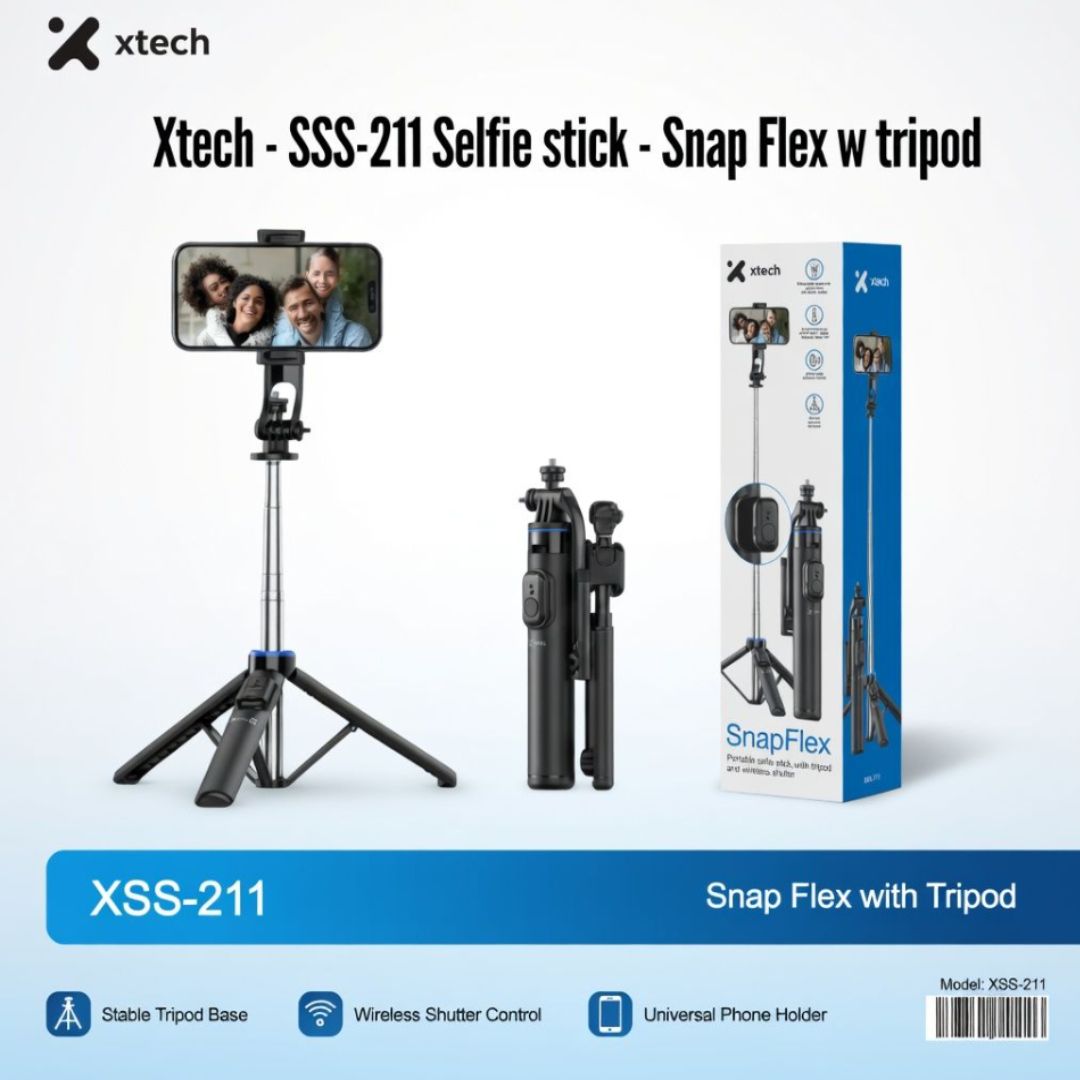 Xtech - XSS-211 Selfie stick - Snap Flex w tripod