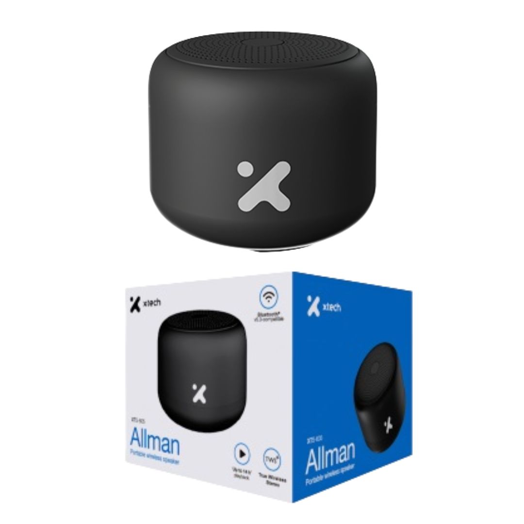 XTECH XTS-605  ALLMAN PORTABLE  SPKR BT 3W TWS IPX7 BLACK