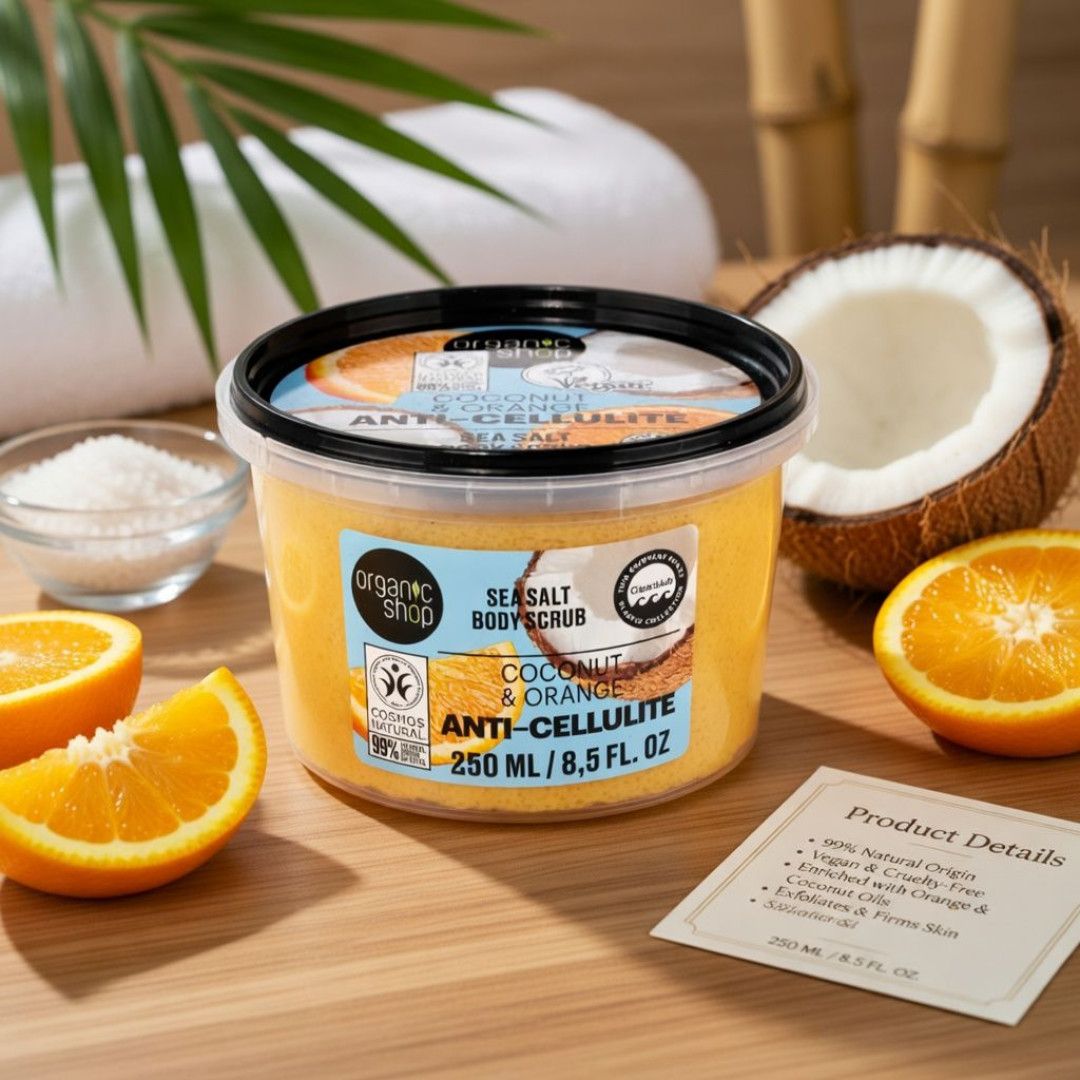 OS SEA SALT BODY SCRUB- COCONUT &amp; ORANGE ANTI-CELLULITE 250ML