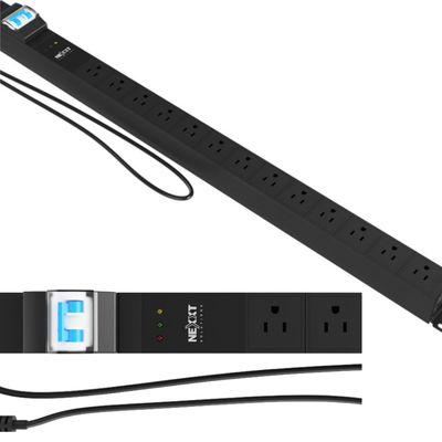 Nexxt Solutions Power distribution unit expansion module - Rack-mountable - AC 110-125 V - 12 Outlets - NEMA 5-15 Vertical