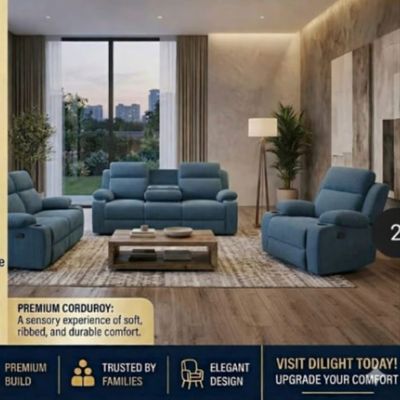 DL-1504-Cordovoa Luxe Recliner DARK BLUE