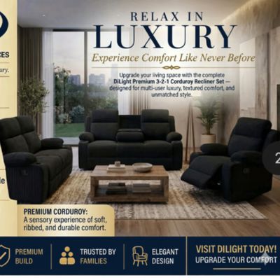DL-1504-Cordovoa Luxe Recliner BLACK