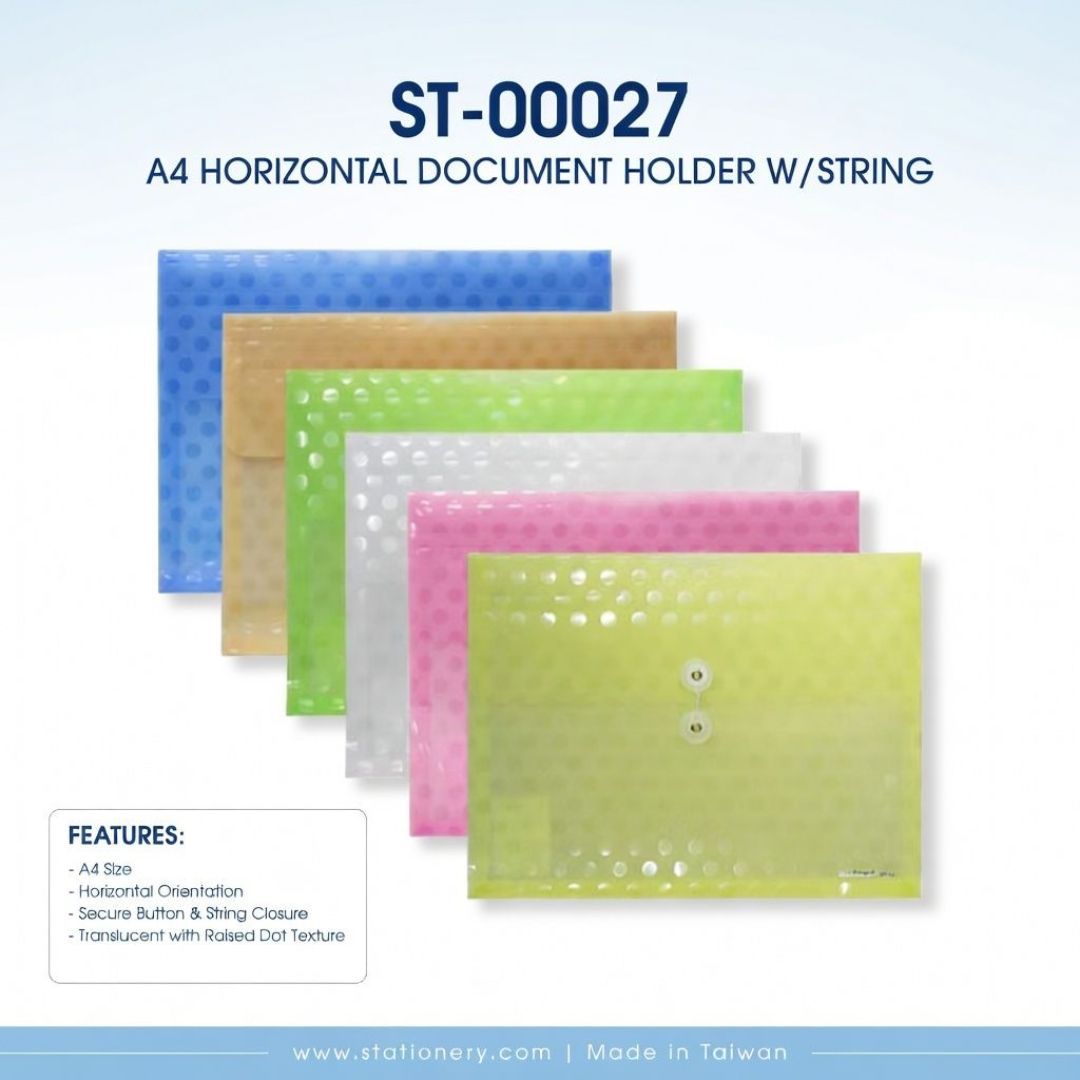 ST-00027 A4 HORIZONTAL DOCUMENT HOLDER W/STRING