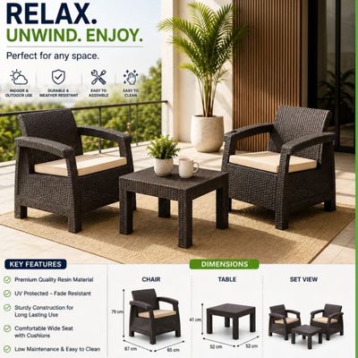 NC04 PATIO SET-2 CHAIR &amp; TABLE