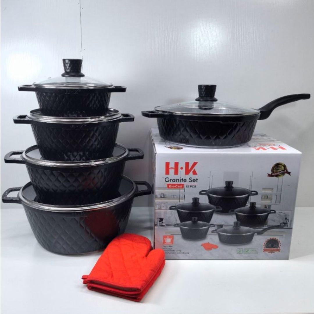 12PCS GRANITE NONSTICK POT SET
