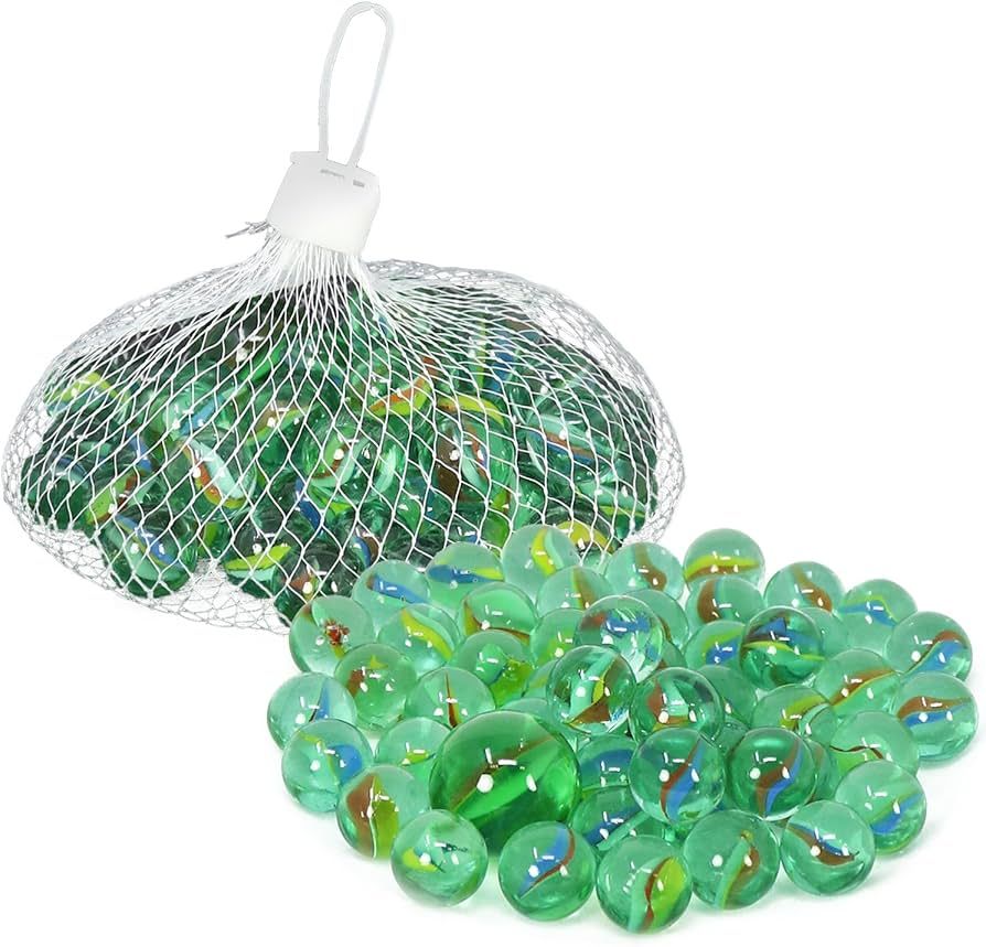 AA-1784 50PC GLASS MARBLE IN MESH