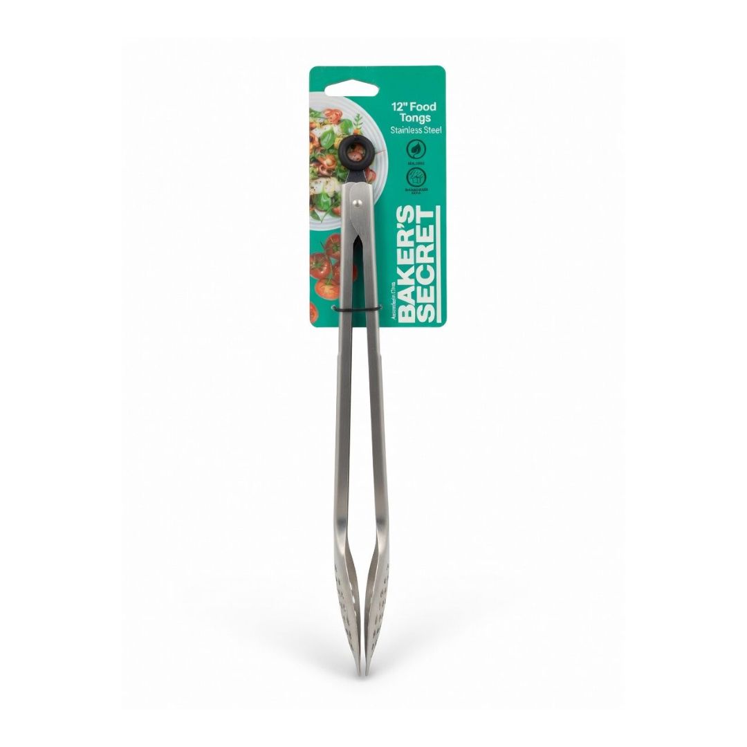 BS40777 BAKERS SECRET STAINLESS STEEL 12" FOOD TONG