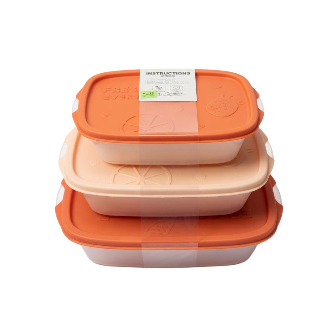 TTL-4691 SALEAF 3PC RECTANGULAR FOOD CONTAINER
